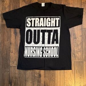 Straight outta nursing school parody t shirt unisex large black